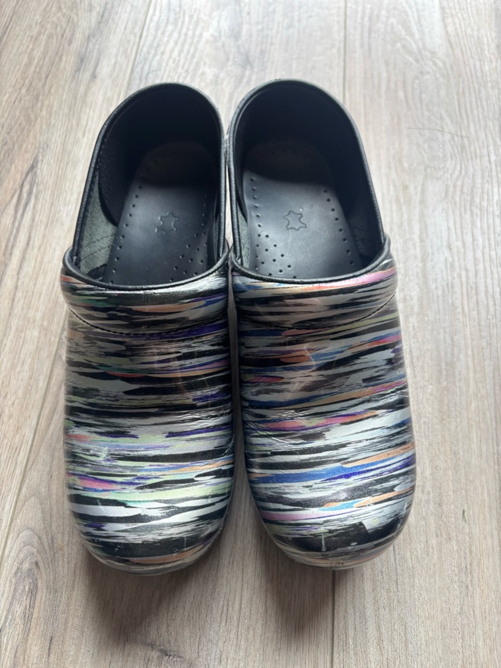 Women’s Dansko Metallic Striped Multicolor Nursing Slip-On Clogs